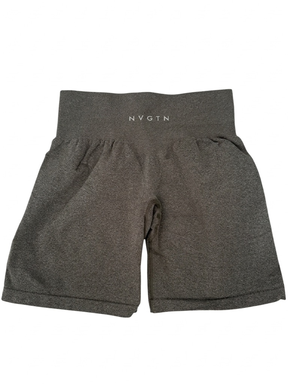 NVGTN High-Waist Women’s Gray Sage Biker Shorts Contour Fitness Cinch Size Large